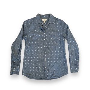 💚 GUC💚 J. CREW Polka Dot Denim Button Shirt
